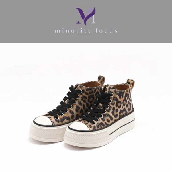 【Minority Focus】潮流豹纹牛皮牛京高帮休闲鞋24-0412-BBS