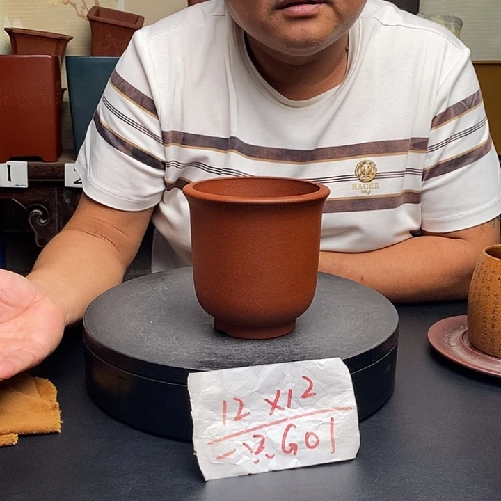 紫砂花盆货号一只G01