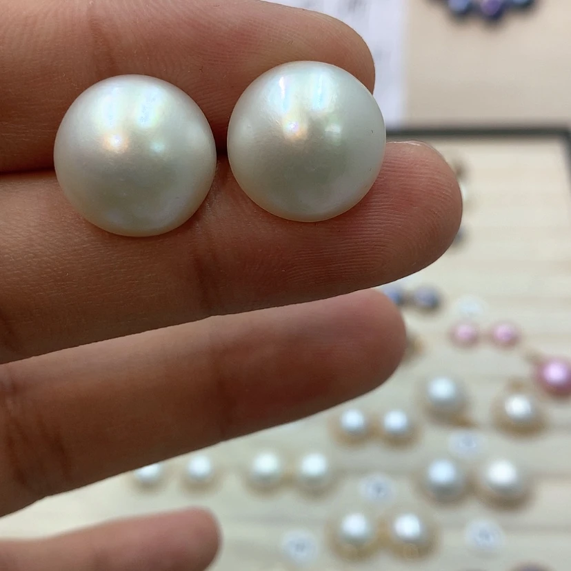 【闪购商品】耳饰拼合珍珠（马贝珠）银S925镶嵌