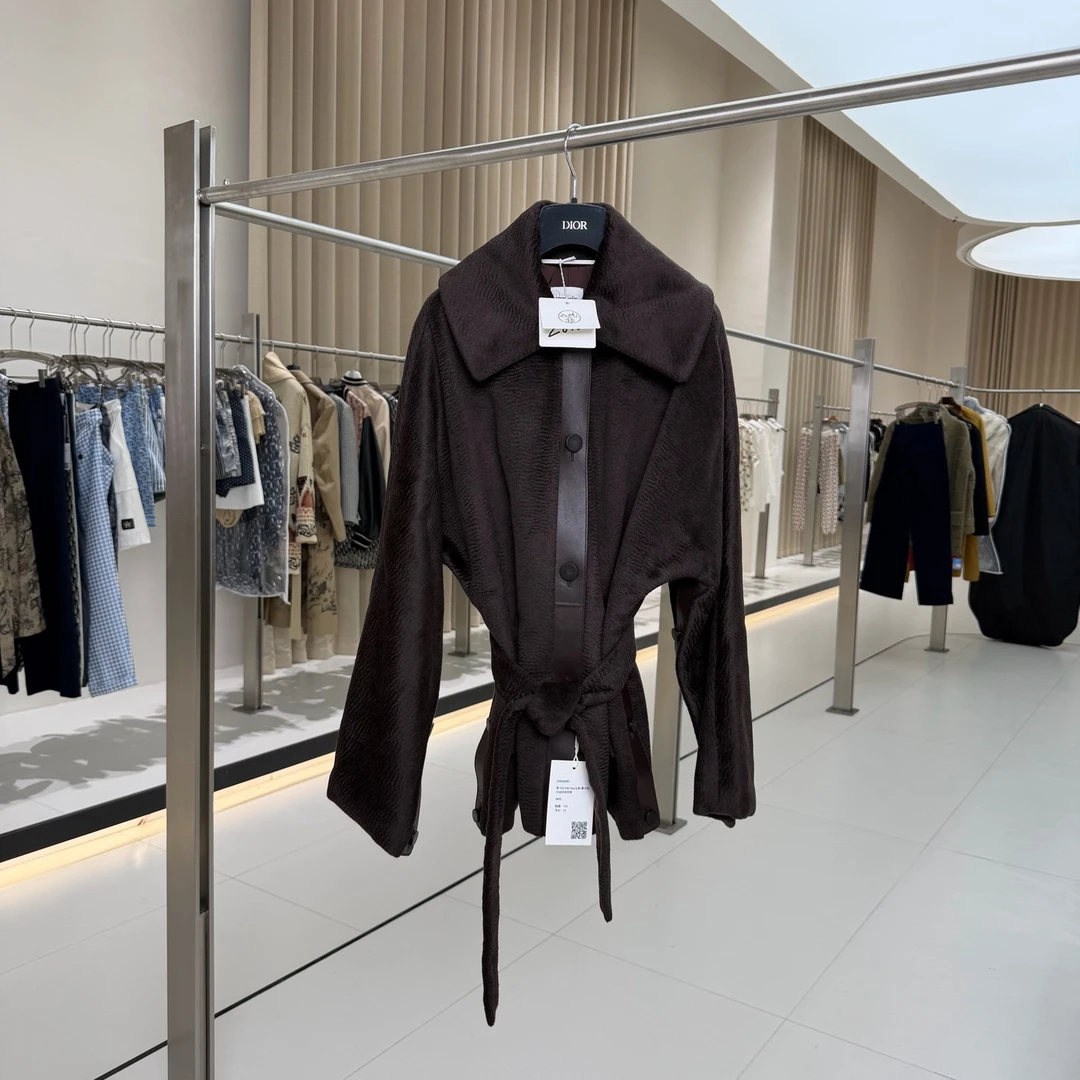 未使用 Hermes/爱马仕 摩卡棕羊绒拼皮皮草 38码 GM005961