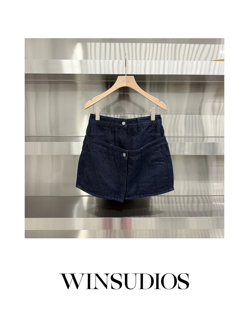 双层巴士【WIN小众定制款】假双层带衬裤牛仔裙