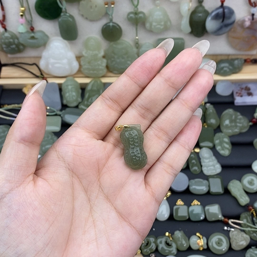 吊坠(不含链)银S925镶嵌和田玉
