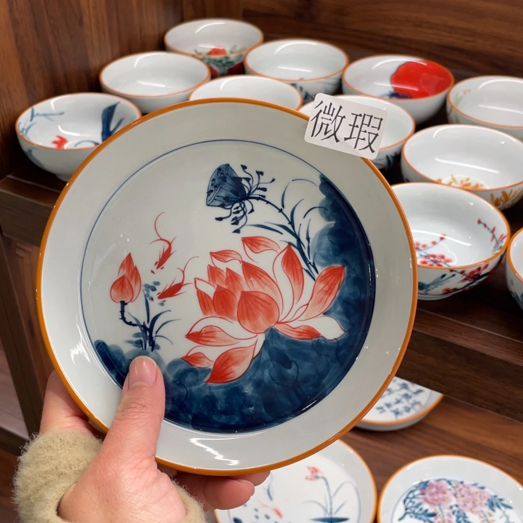 微瑕纯手绘釉下彩