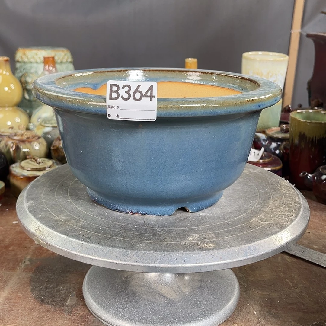 蓝***天紫砂花盆364 。