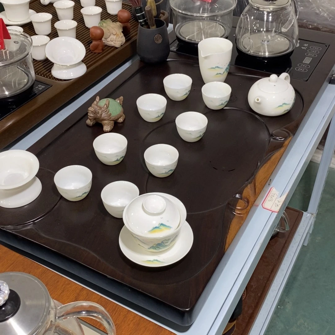 坎*说黑檀木茶盘茶具套装家用
