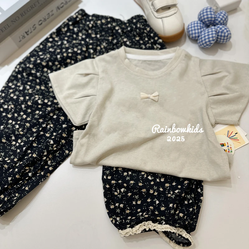 【彩虹家】2025夏款时髦蝴蝶结潮流套装-88105