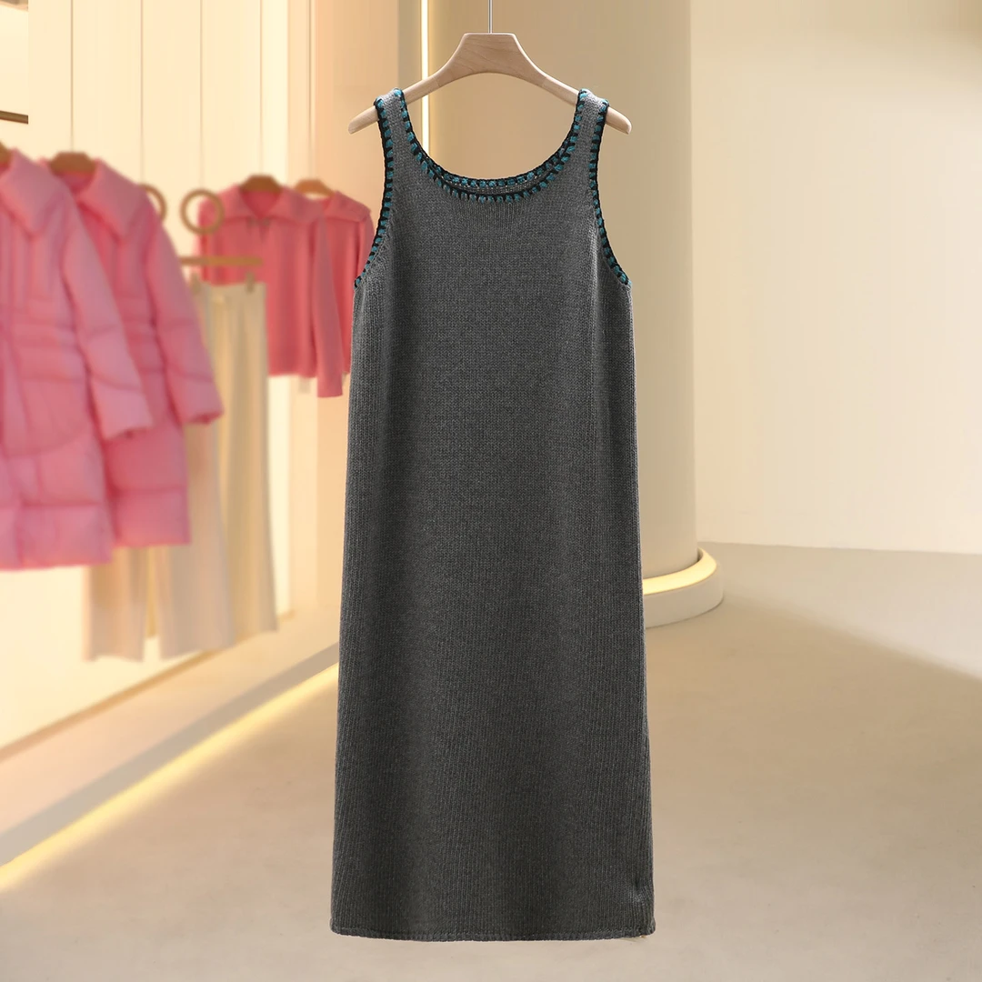 【SE】绵羊毛气质显瘦针织背心裙2025冬季品牌七号铺女装折扣