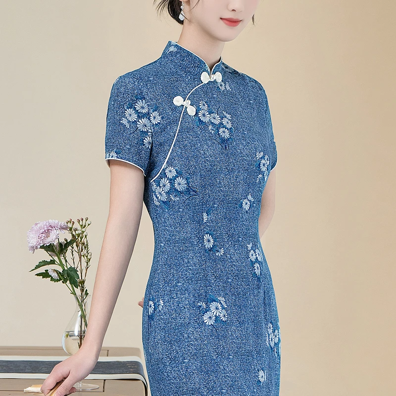 新中式绝美旗袍夏季2025新款高端长款老上海晚礼服民国风日常可穿