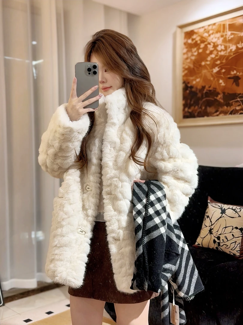 人造皮草 【陨石冰川】慵懒风中长款外套大衣