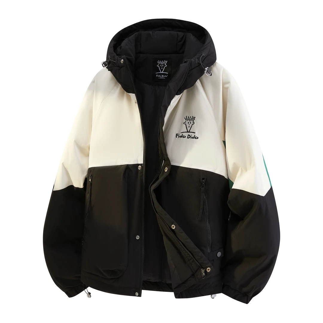 FDCCAW5142白鸭绒加绒加厚防寒保暖连帽羽绒服外套冬季