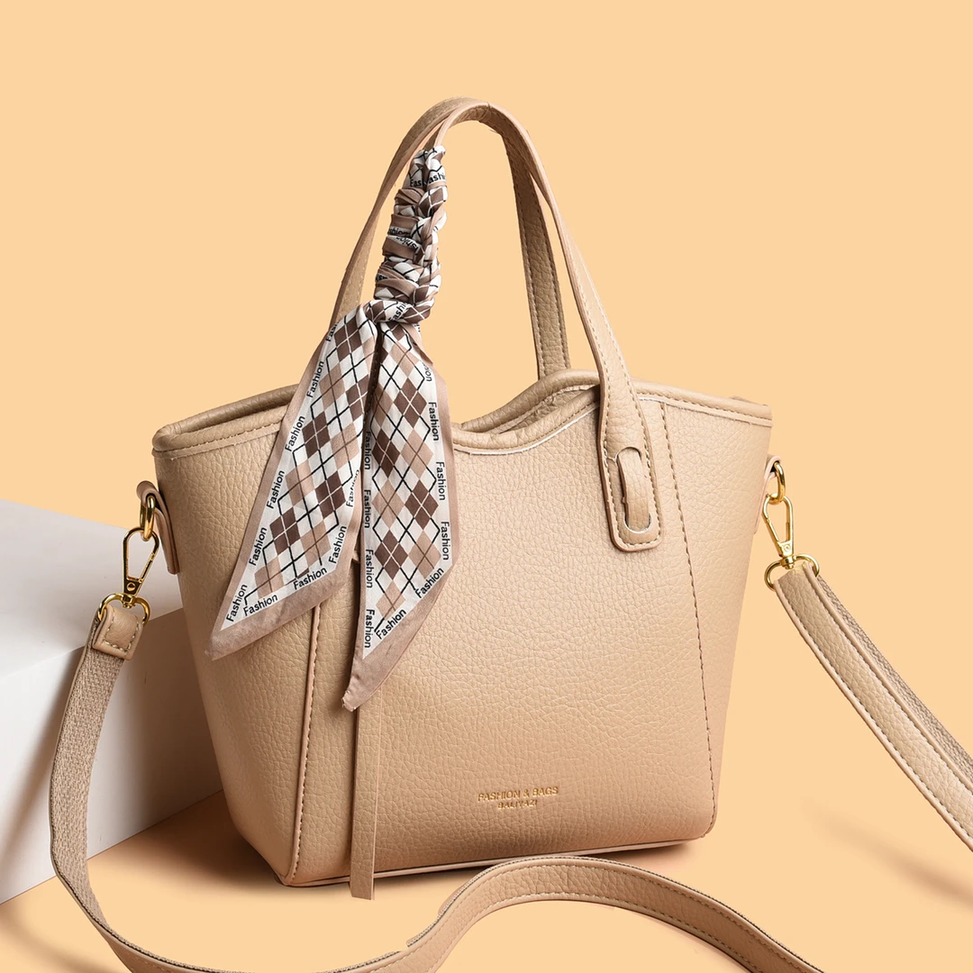 新款时尚百搭潮流女包斜挎包8486浅卡其