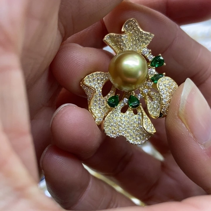 海水珍珠吊坠(不含链)银S925镶嵌