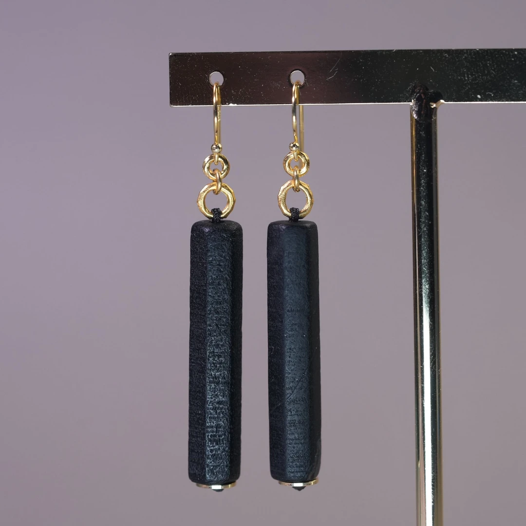 秦墨玛瑙耳坠（原创）