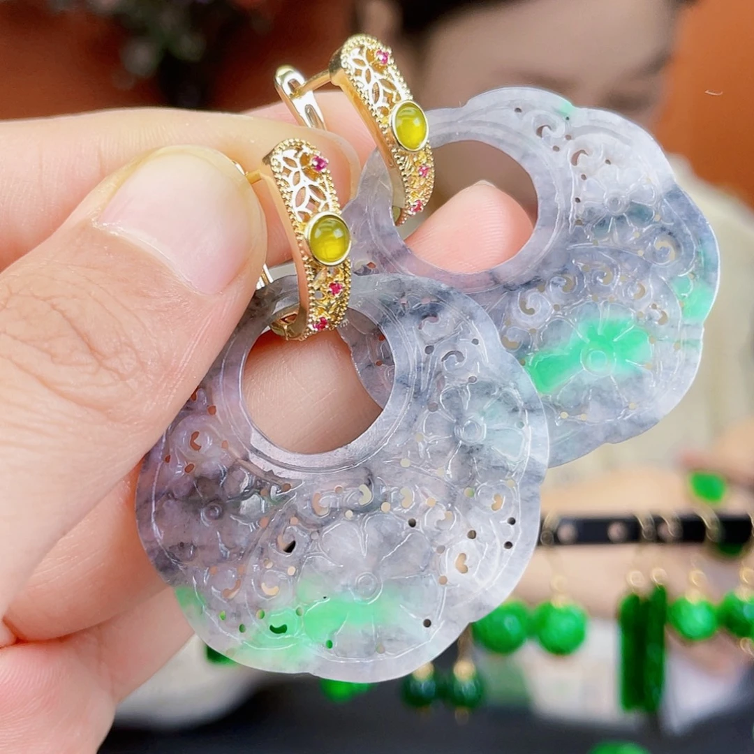 翡翠未镶嵌耳饰饰品