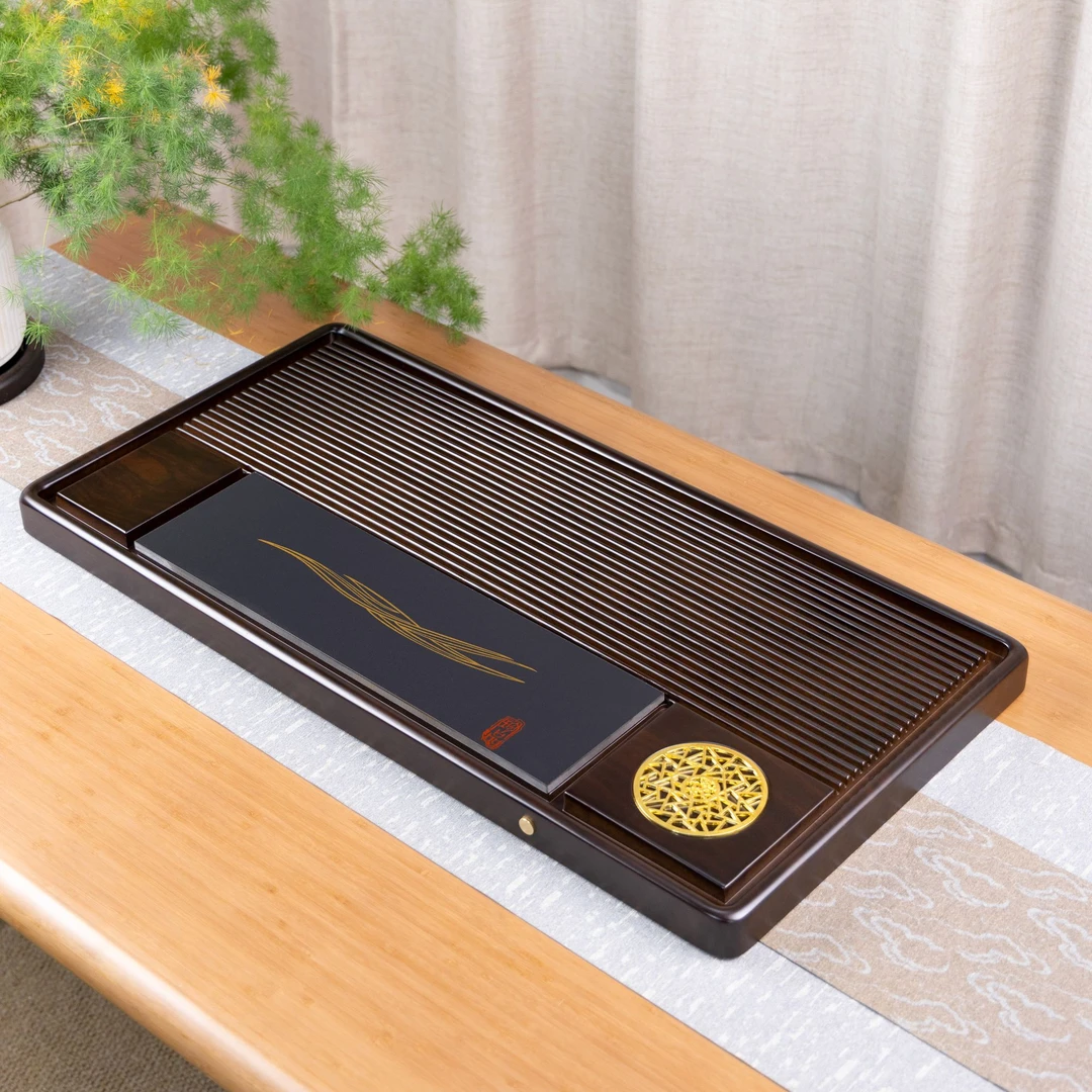 大丰收80*40*4cm【黑色】25款实木茶盘家用客厅办公室简约功夫茶具