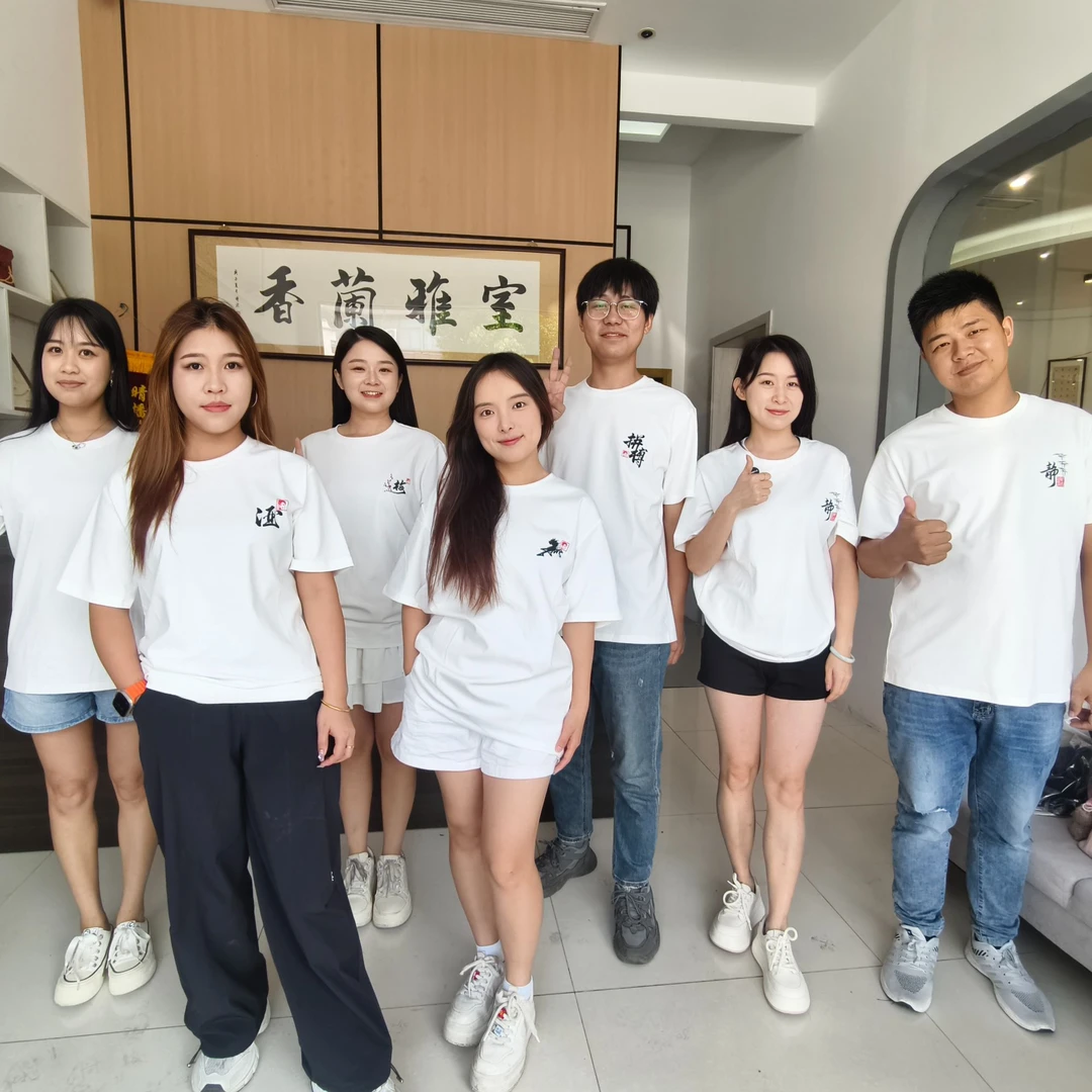 晴书书法款夏季亲肤圆领针织短袖