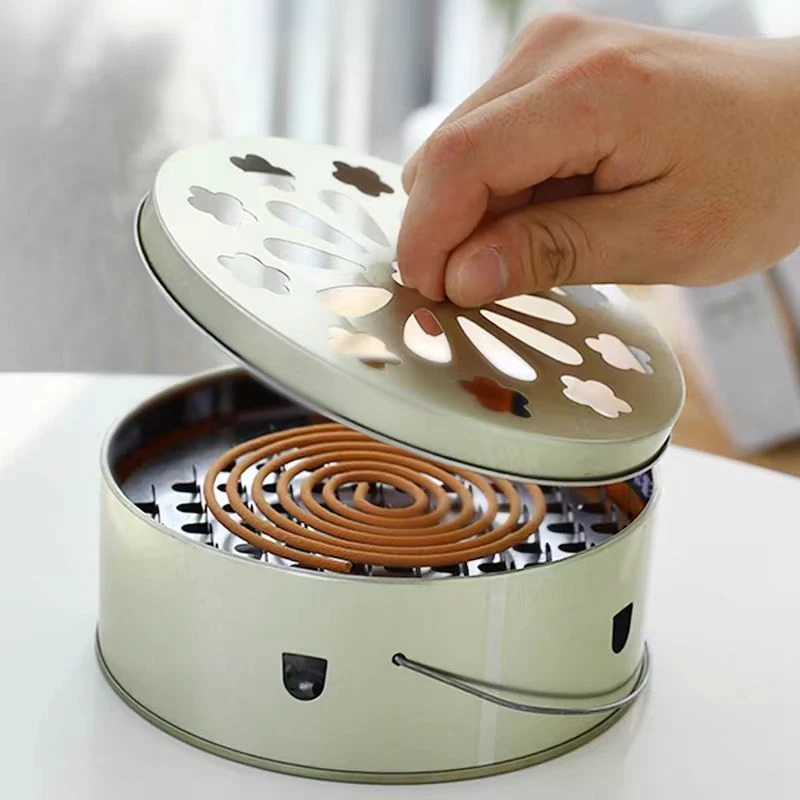 新款蚊香盒子加高手提带盖防火防翻耐高温蚊香架蚊香盘托便携A297