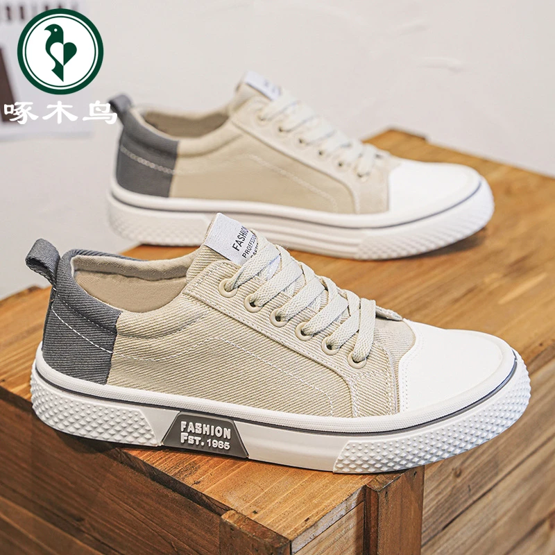 啄木鸟男款2025软底帆布鞋韩版休闲板鞋薄款运动潮鞋时尚透气男鞋