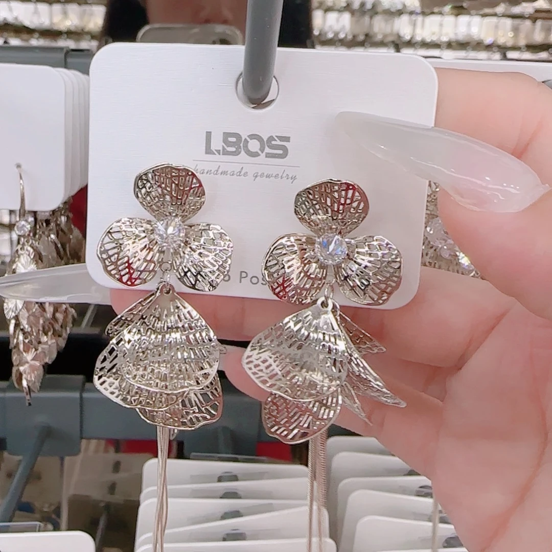 锆石铜合金925银耳环