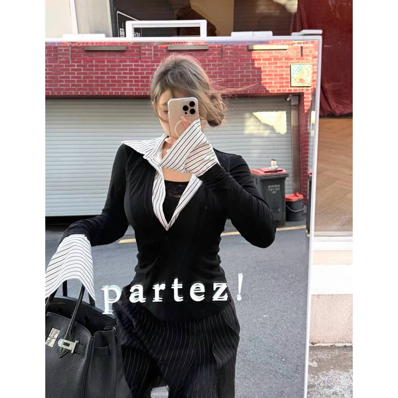 【胖丫丫】大码2025春季新款休闲衬衫领长袖上衣高智感通勤女