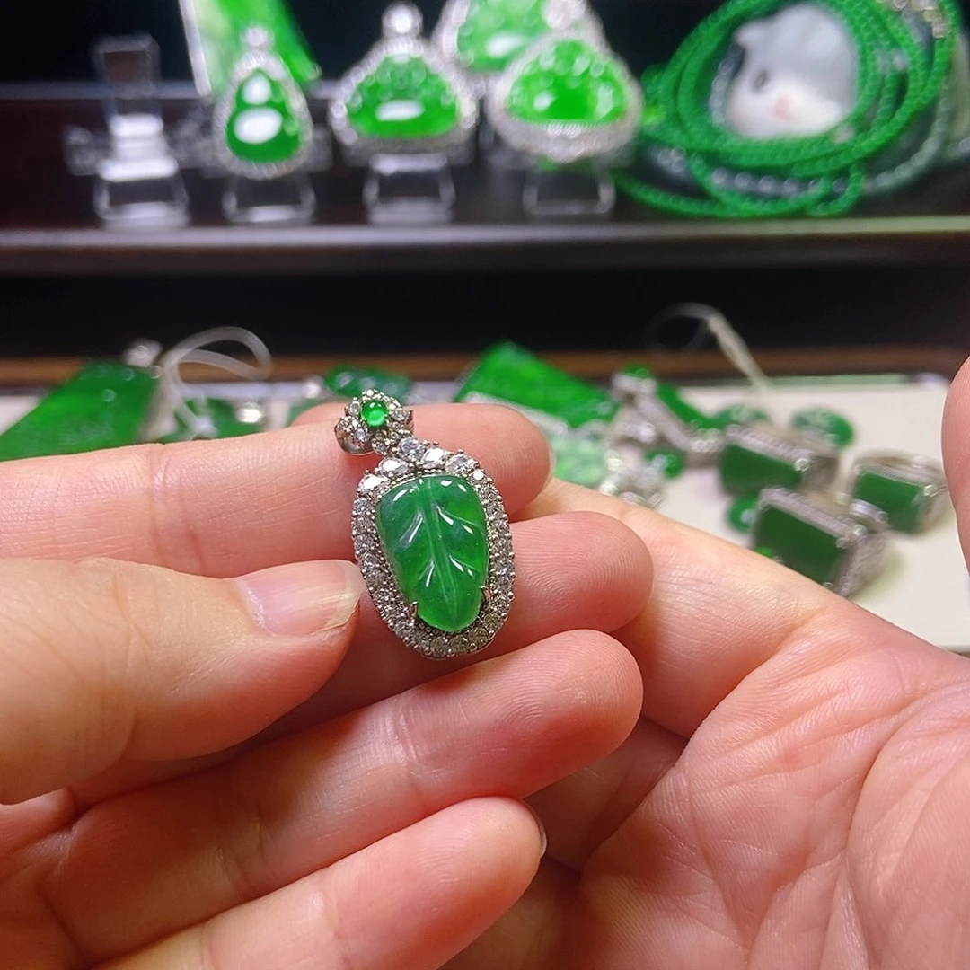 翡翠银S925镶嵌吊坠(不含链)850吊坠