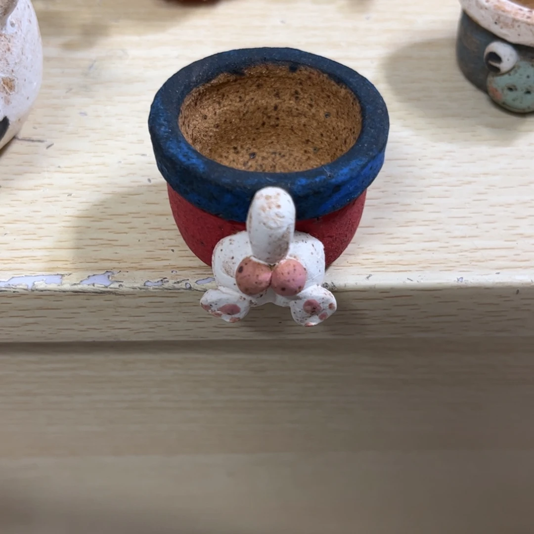 泥塑古镇炻陶花盆