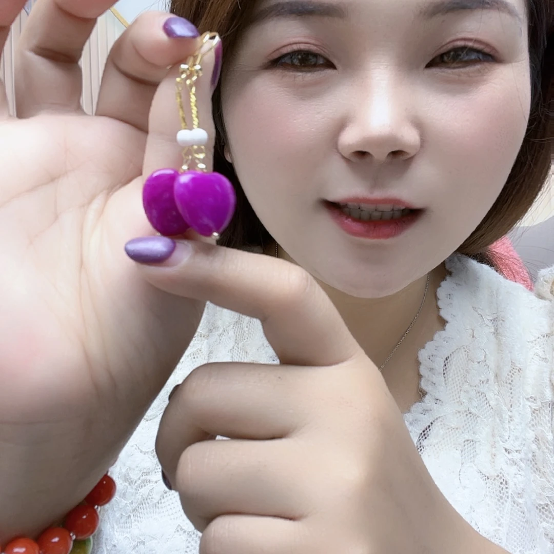 玛瑙/玉髓合金耳钉耳坠