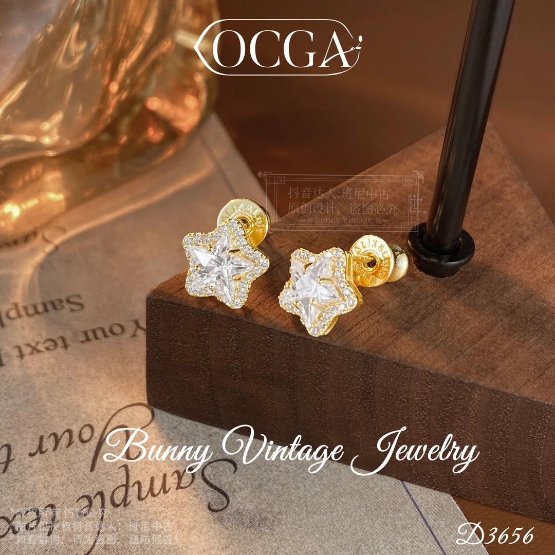 镀k金D3656法【星星宝宝】秋冬OCGA 欧斯伽斯限定耳钉
