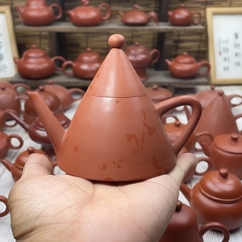 林*荣潮州朱泥壶手拉壶金字塔