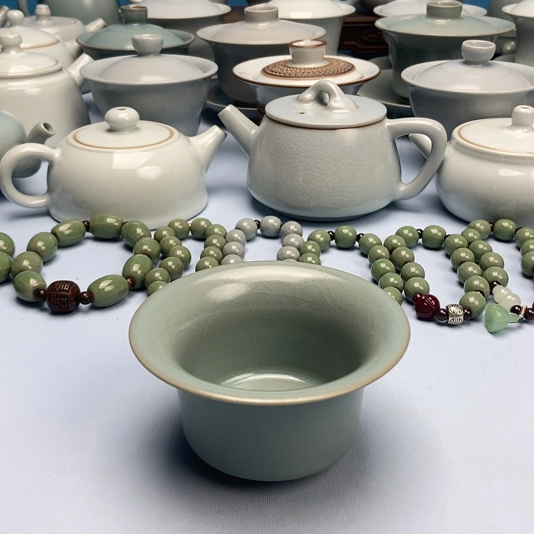 杯微微瑕仿古马蹄杯原矿原釉原产 地