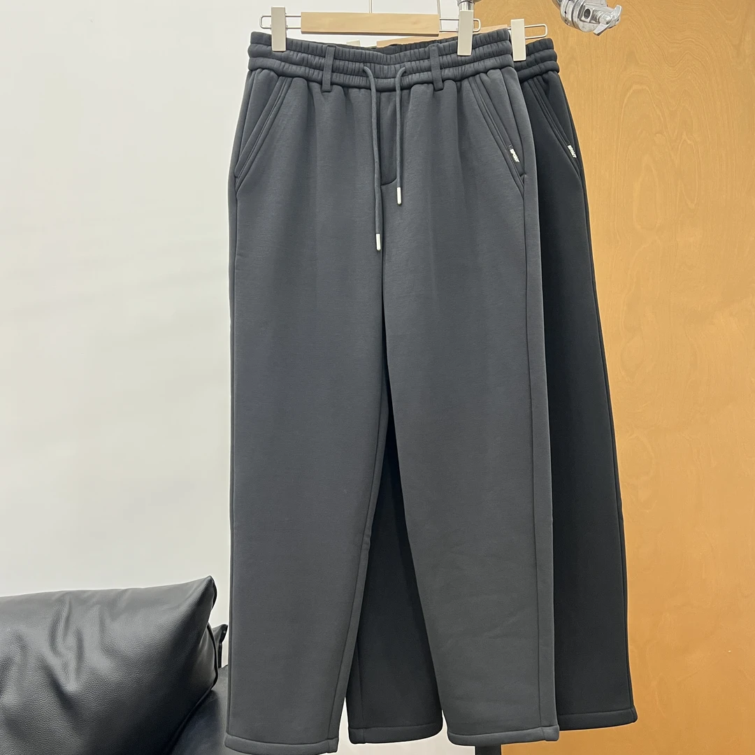 【若若美】O-8406秋冬男士潮流简约百搭宽松休闲裤直筒加绒保暖卫裤