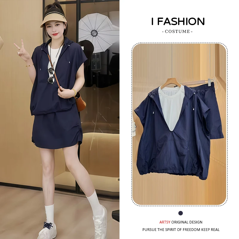 高级感减龄百搭时尚套装女2026年夏季新款短袖上衣阔腿短裤两件套