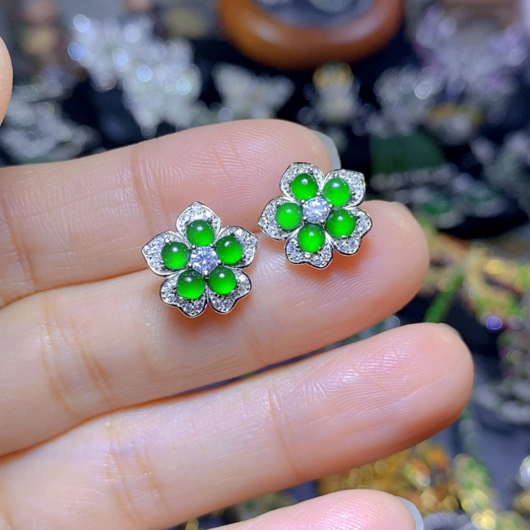 翡翠颈饰银S925镶嵌天然翡翠