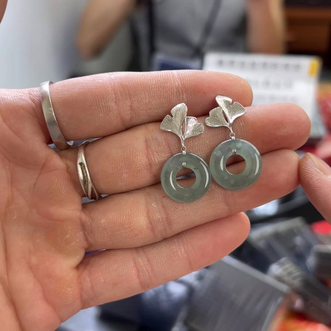 翡翠银S925镀金镶嵌颈饰