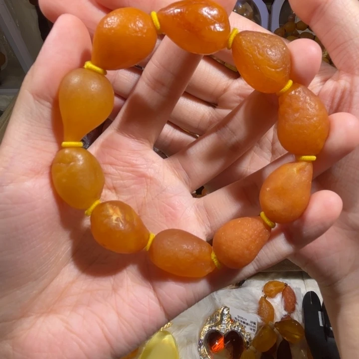 琥珀未镶嵌手链蜜蜡海漂手串