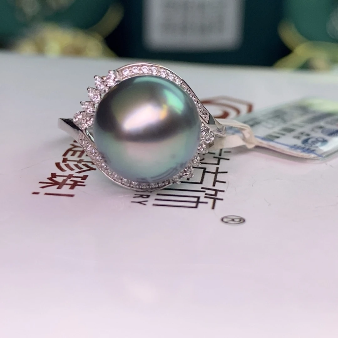 18K金镶嵌戒指海水珍珠