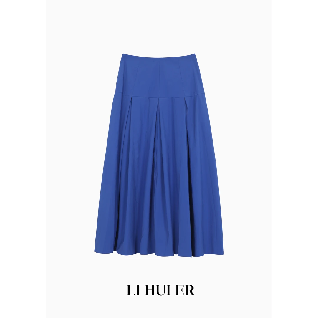 Li Hui Er【未蓝之下】气质轻奢时尚百搭设计师款格子半身裙85511