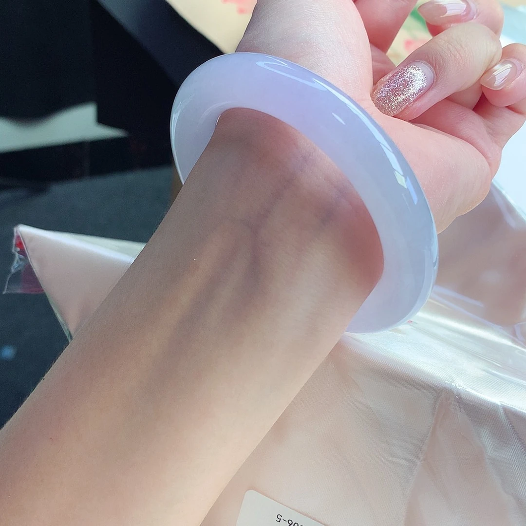 未镶嵌手镯翡翠天然A货翡翠56/57冰透紫紫霞仙子一步到位