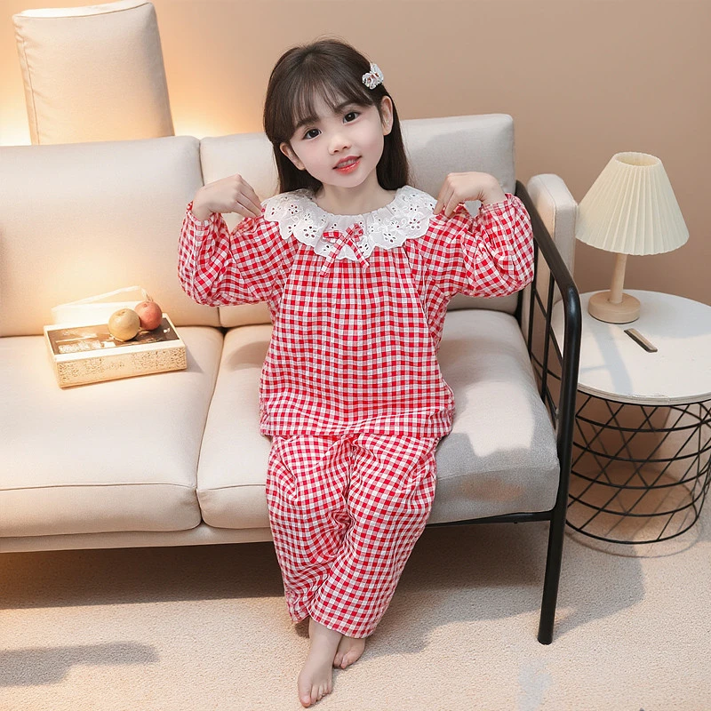 女童睡衣春秋款2025新款儿童纯棉家居服中小童女孩春夏装长袖套装
