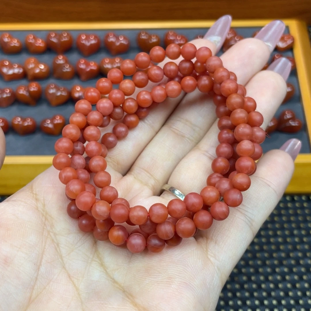 南红玛瑙未镶嵌颈饰哑光多圈