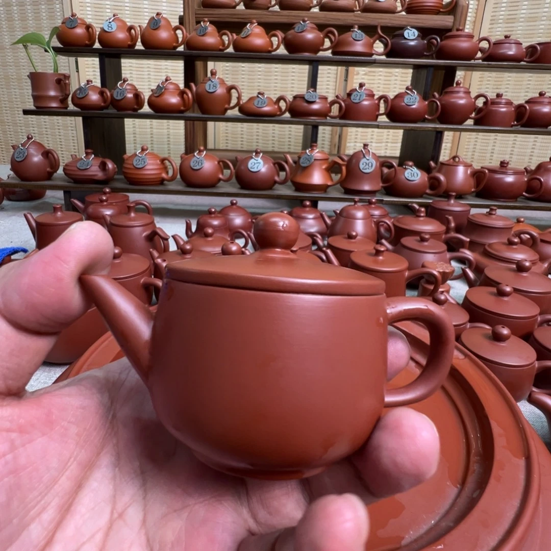 拉***登紫砂茶壶潮州手拉朱泥壶，微瑕不退换