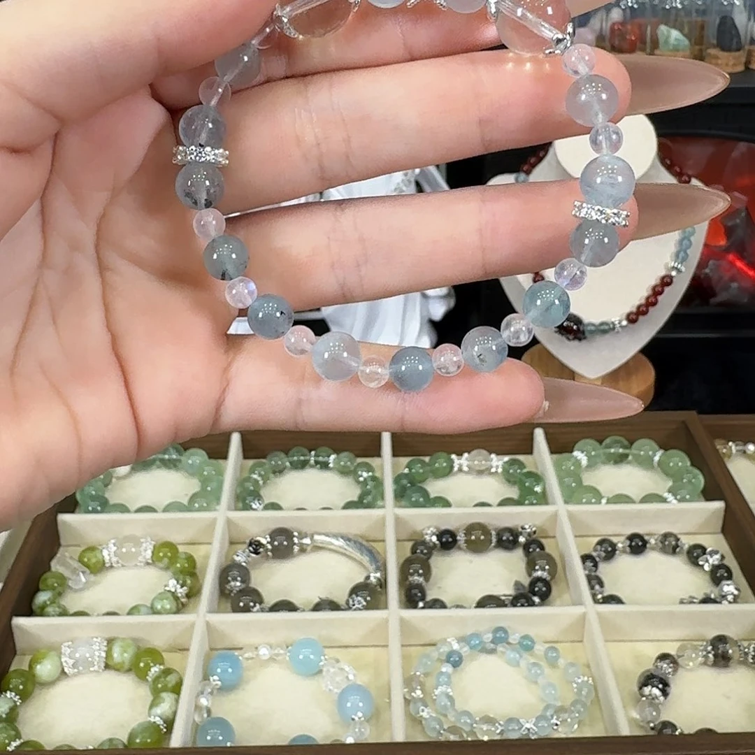 水晶手链未镶嵌海蓝宝