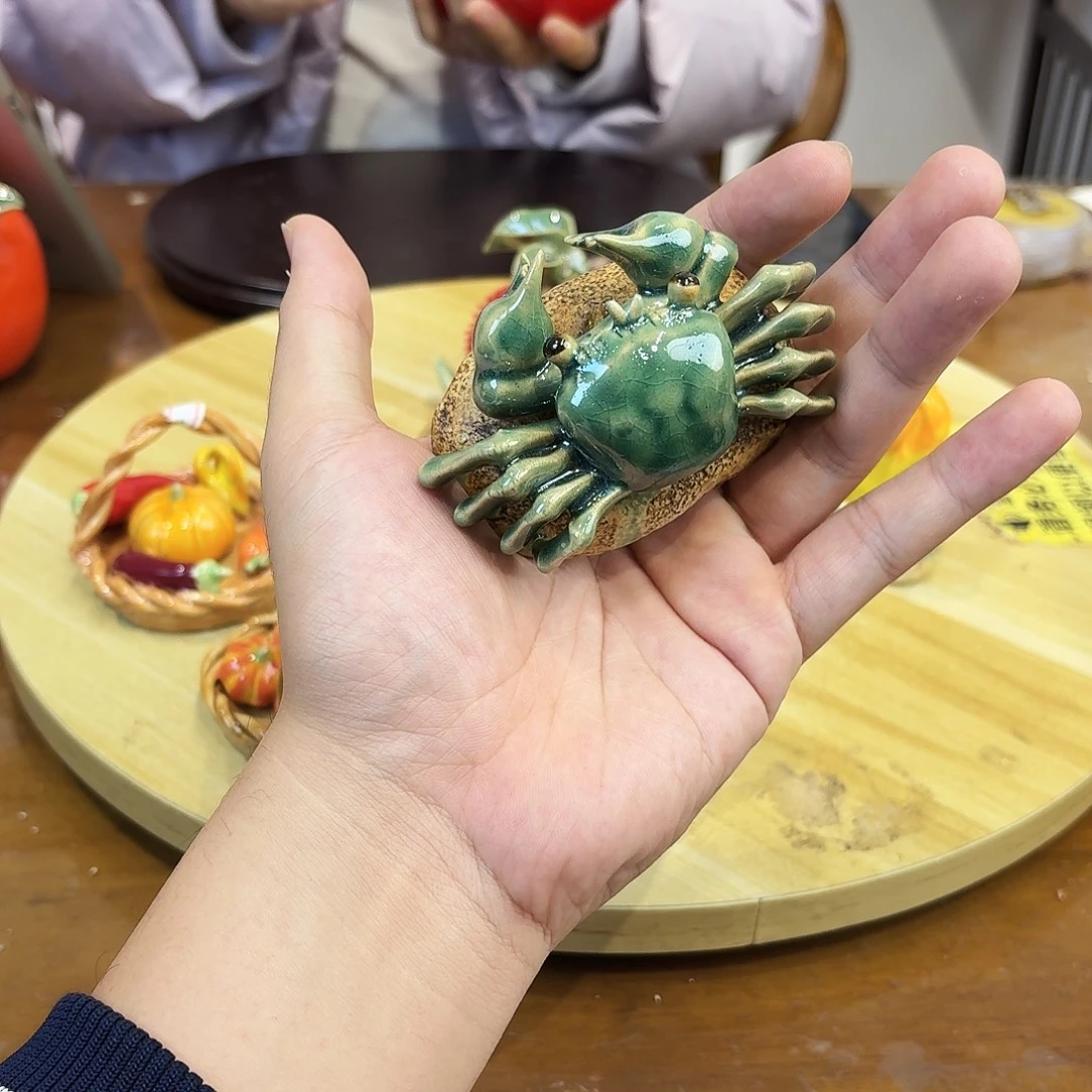 陶瓷螃蟹摆件陶瓷