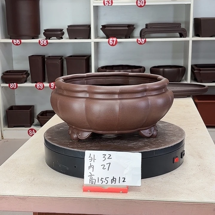 紫砂花盆菱形南瓜