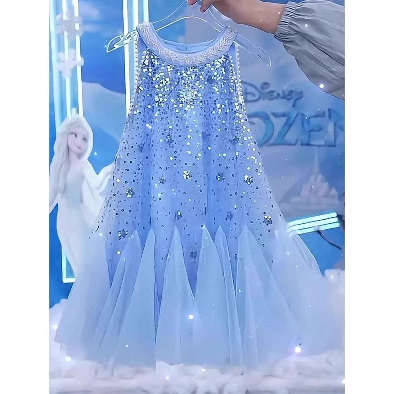 巴拉开门女童连衣裙夏季2025新款儿童冰雪奇缘夏装裙子女孩夏款