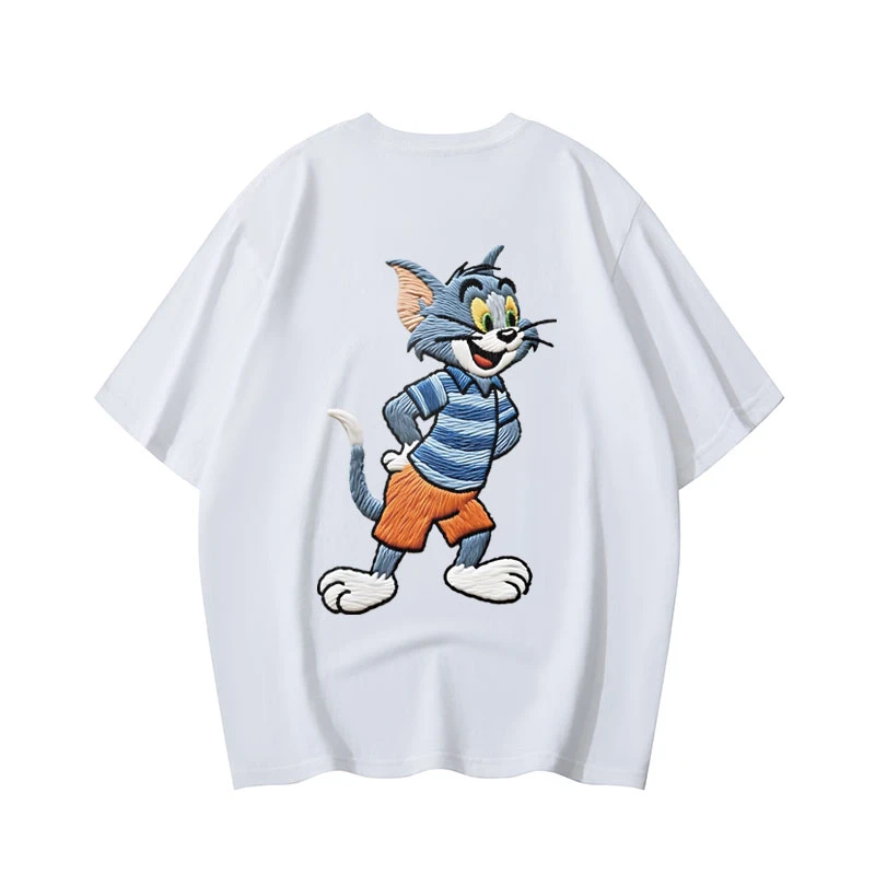 纯棉短袖【1-87】圆领短袖t恤上衣内搭宽松百搭五分袖休闲【珊珊】