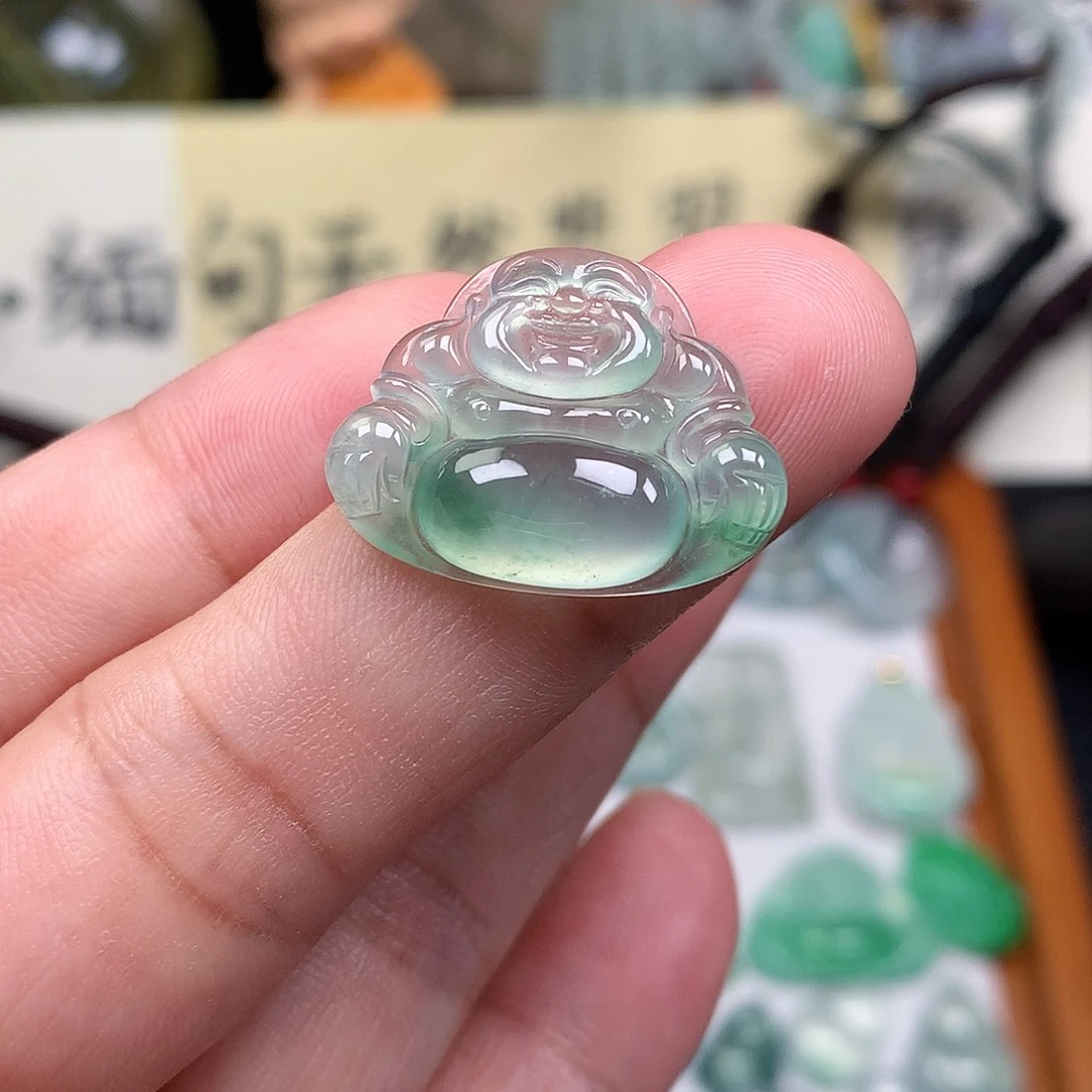 翡翠裸石缅甸天然A货翡翠冰种佛公