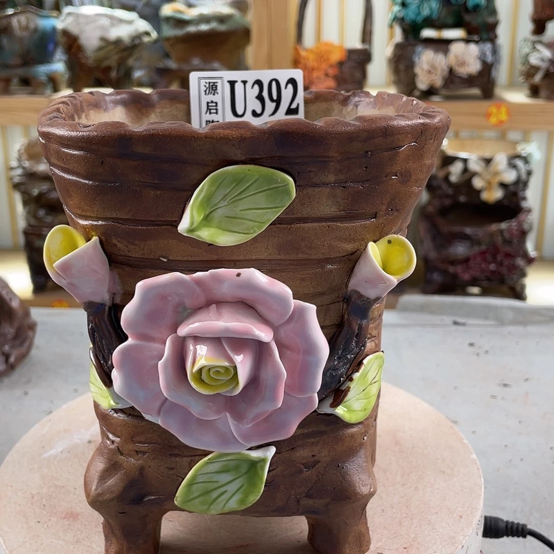 紫砂花盆景德镇陶瓷花盆392