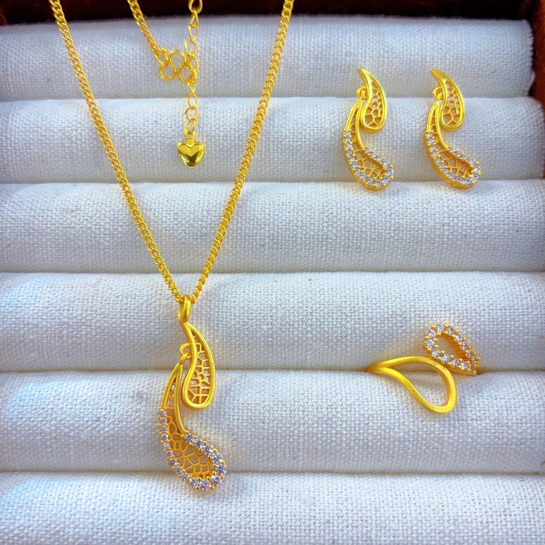 铜合金项链 新款时尚气质512-6-4百搭精致轻奢金饰品套装锁骨链