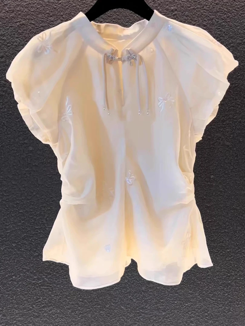 新中式时尚风高级感夏季新款减龄中国风时尚百搭设计感短袖上衣女